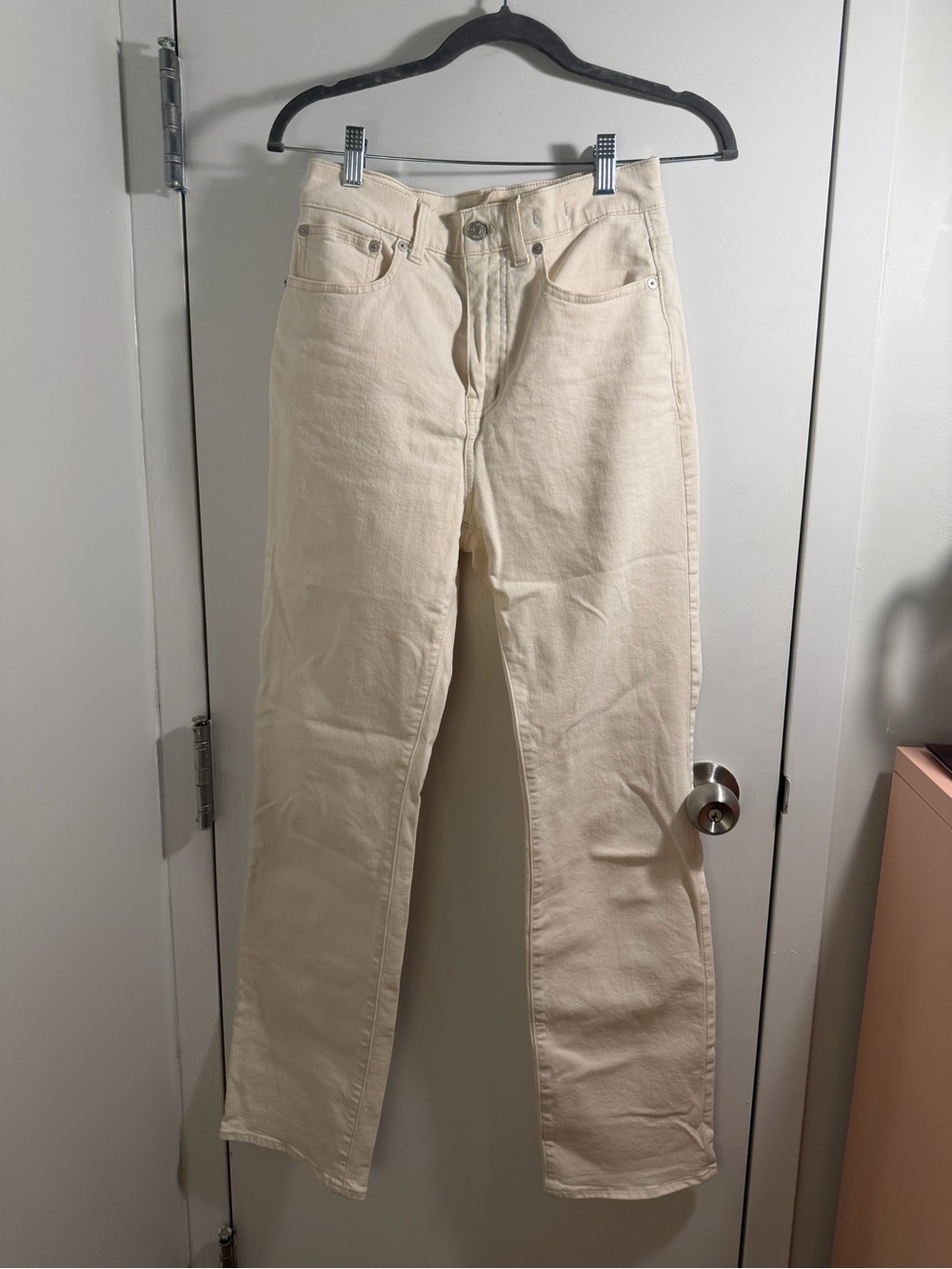 Madewell 90s straight white jeans